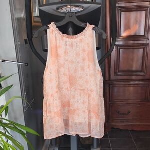 Lily Star Floral Sleeveless Blouse - Soft Peach